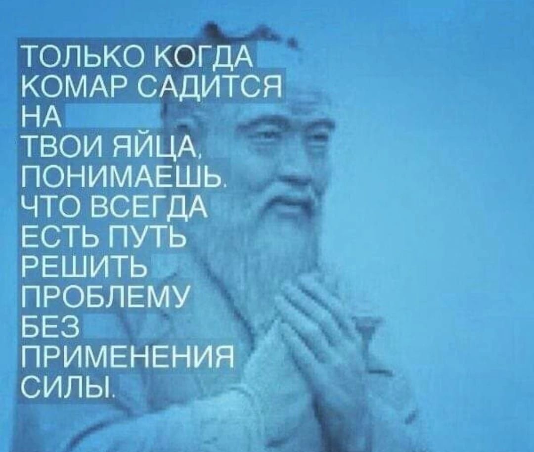 только КОГДА БОМАР САДИТСЯ А твои ЯИЦА ПОНИМАЕШЬ что ВСЕГДА ЕСТЬ путь РЕШИТЬ ПРОБЛЕМУ БЕЗ ПРИМЕНЕНИЯ силы