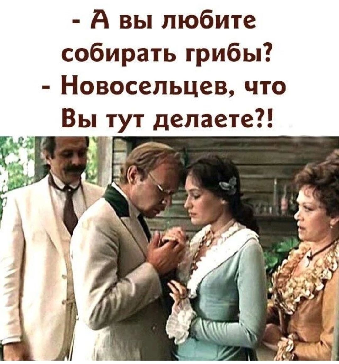 А вы любите собирать грибы Новосельцев что Вы тут делаете