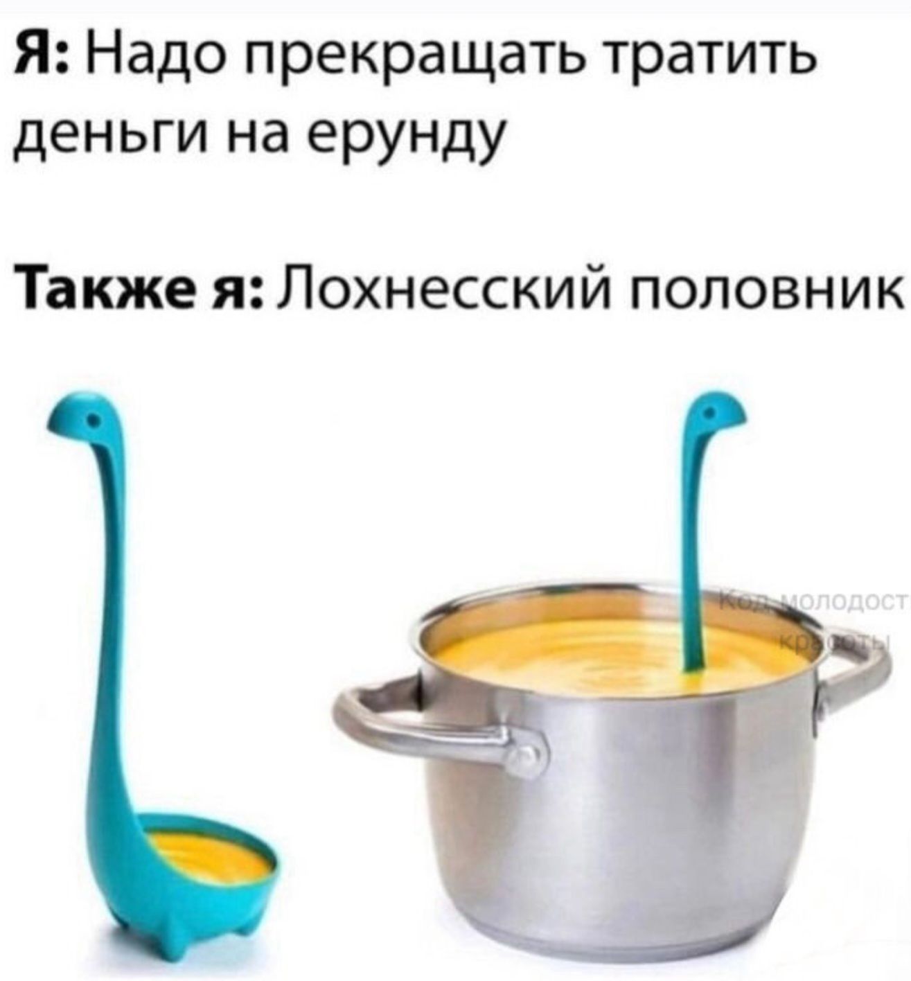 Я Надо прекращать тратить деньги на ерунду Также я Лохнесский половник