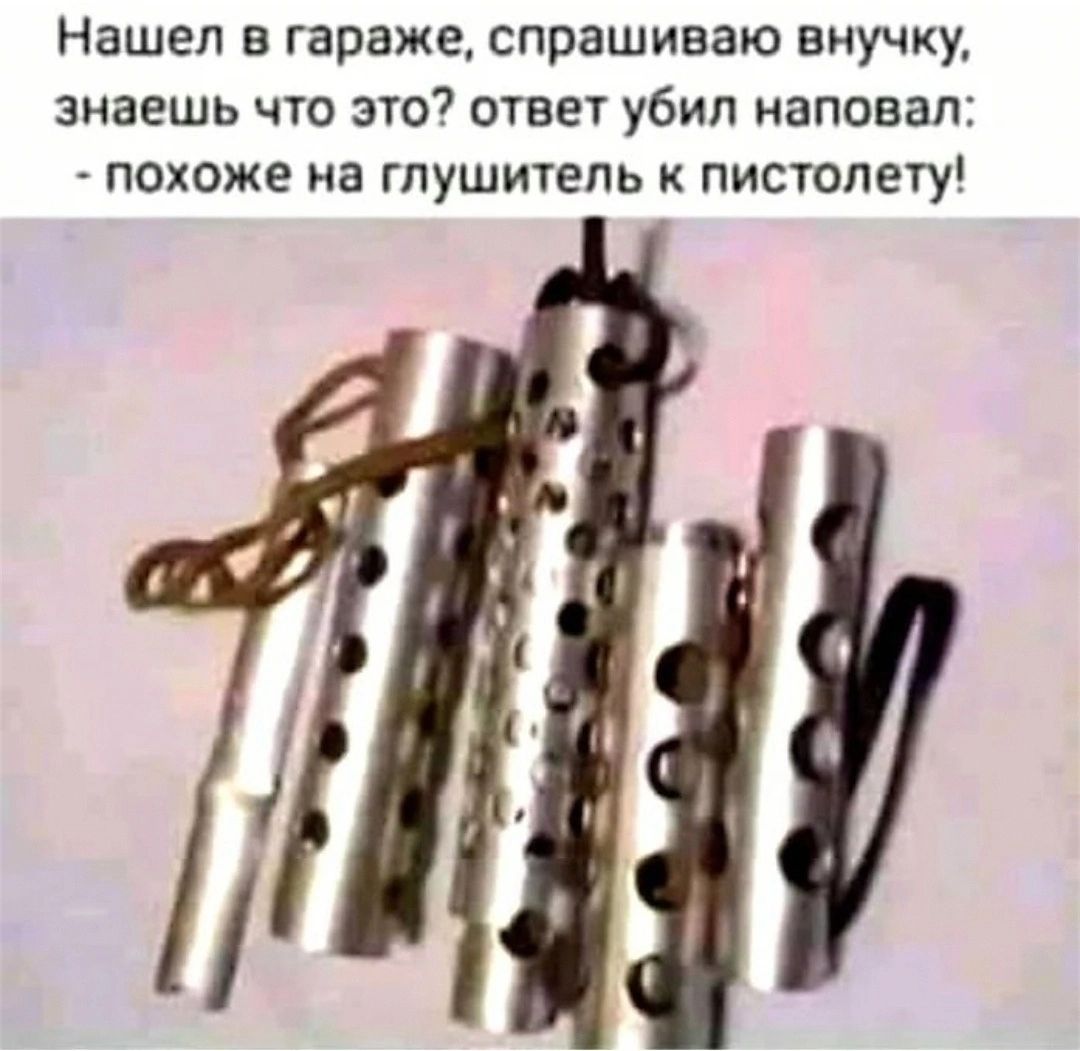 Нашел в гараже спрашиваю внучку знаешь что это ответ убил наповал похоже на глушитель к пистолету