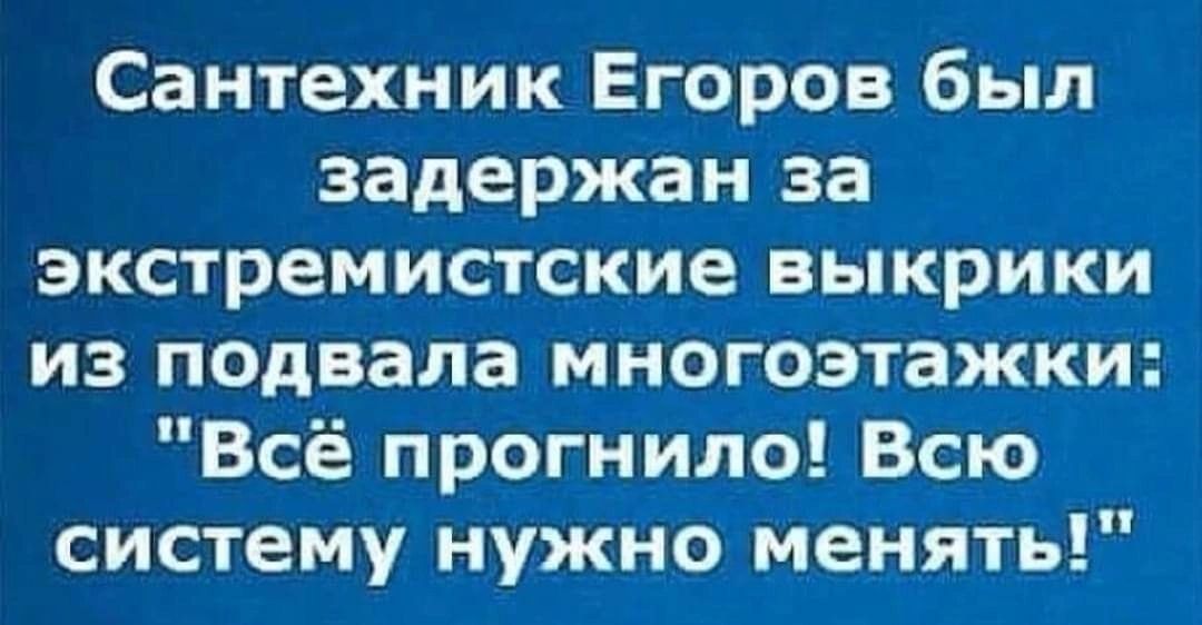 Сантехник Егоров был задержан за экстремистские выкрики из подвала многоэтажки Всё прогнило Всю систему нужно менять