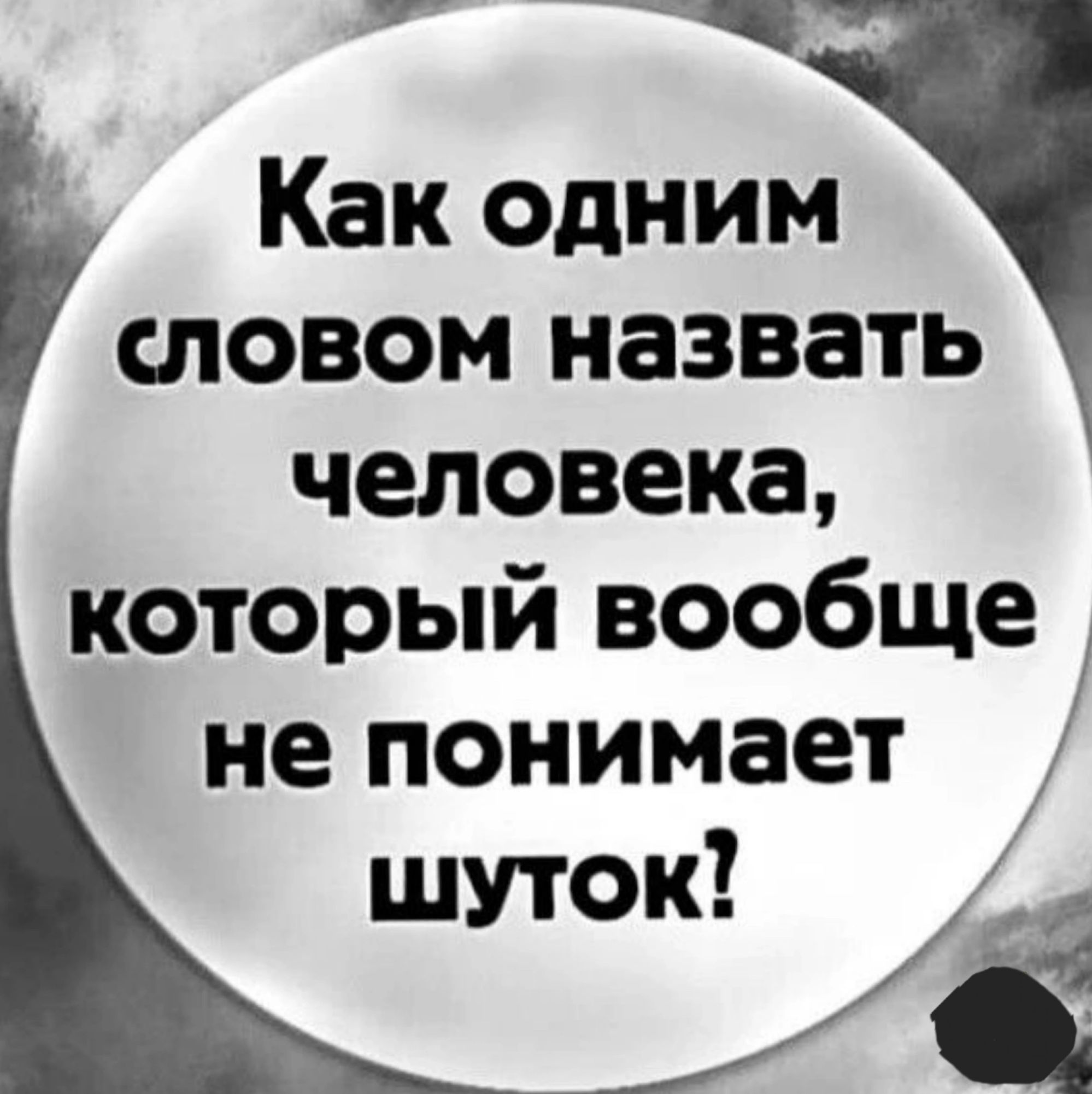 7 Как одним словом назвать человека который вообще не понимает шуток ё