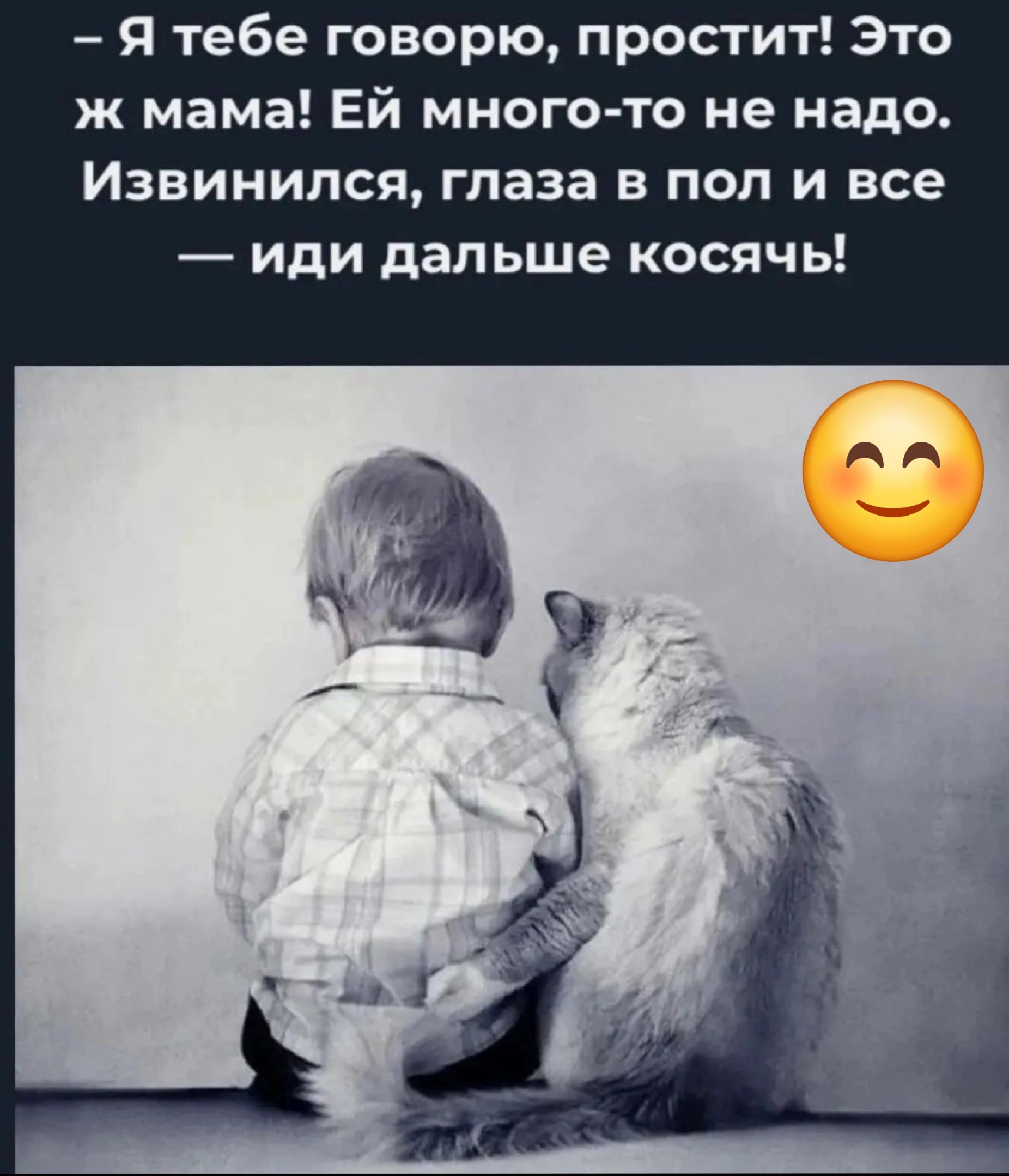 Я тебе говорю простит Это ж мама Ей многото не надо Извинипся глаза в пол и все иди дальше косячь