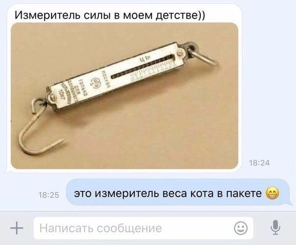 Измеритель силы в моем детстве А эт измеритель веса кота в пакете