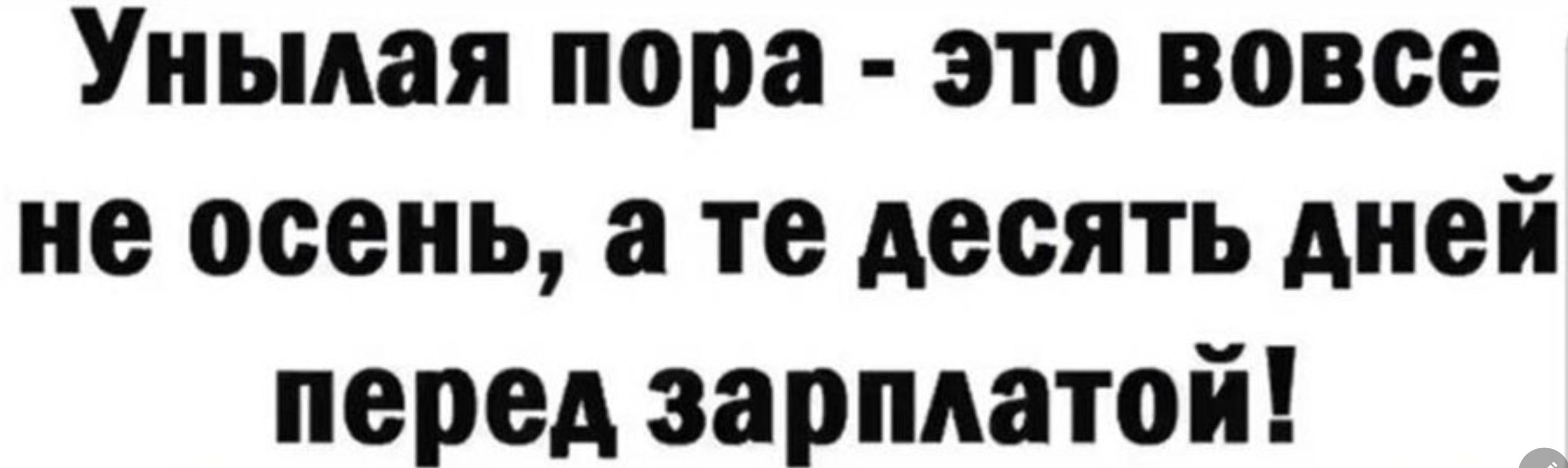 Унылая пора - это вовсе не осень, а те десять дней перед зарплатой!