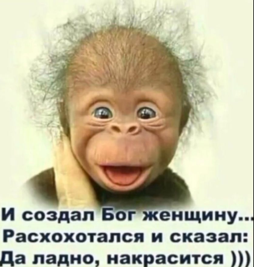 И создал Бог женщину... Расхохотался и сказал: Да ладно, накраситься)))