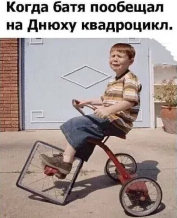 Когда бата пообещал на Днюху квадроцикл.