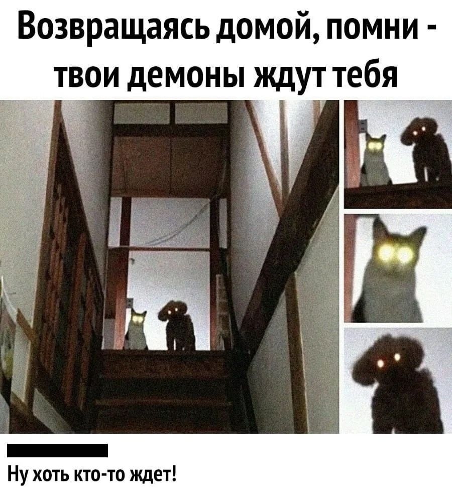 Возвращаясь домой, помни - твои демоны ждут тебя
Ну хоть кто-то ждет!