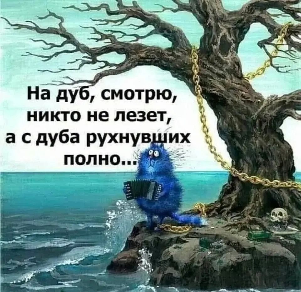 На дуб, смотрю, никто не лезет, а с дуба рухнувших полно...