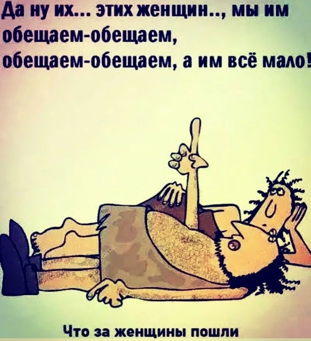 Да ну их... этих женщин..., мы им обещаем-обещаем, обещаем-обещаем, а им всё мало! Что за женщины пошли