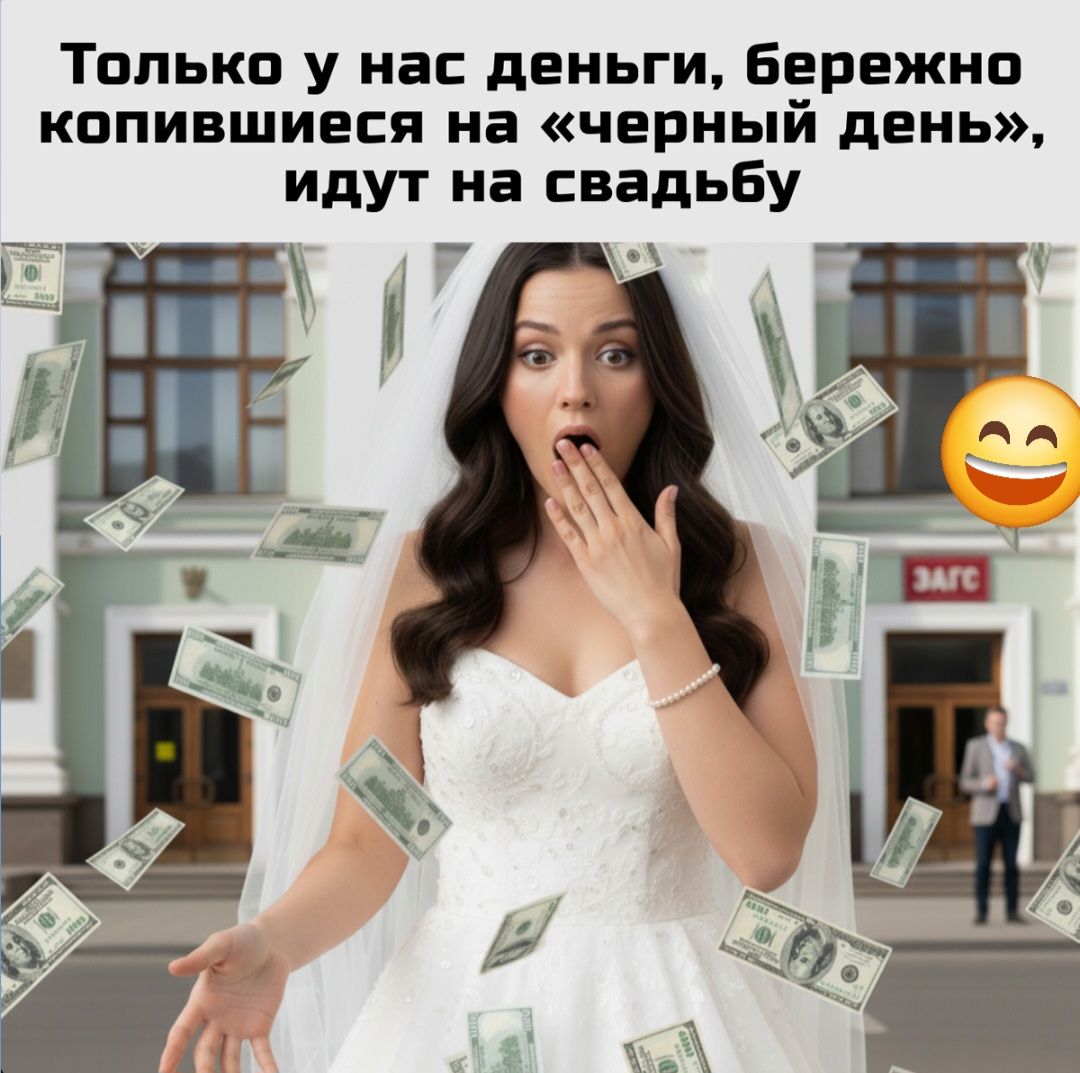 Только у нас деньги, бережно копившиеся на «чёрный день», идут на свадьбу