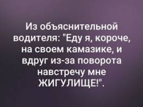 Из объяснительной водителя: 