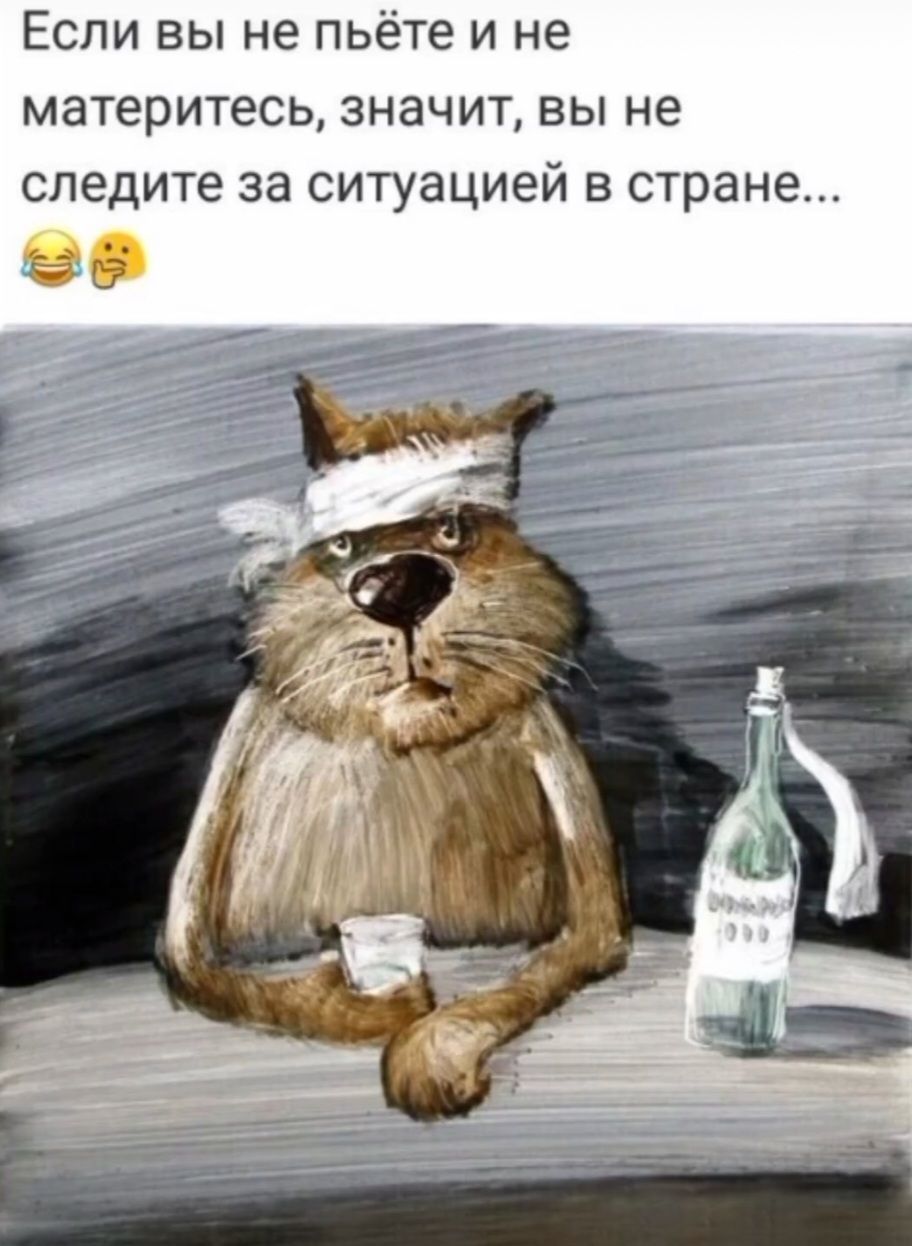 Если вы не пьёте и не материтесь, значит, вы не следите за ситуацией в стране... 😂🤔
