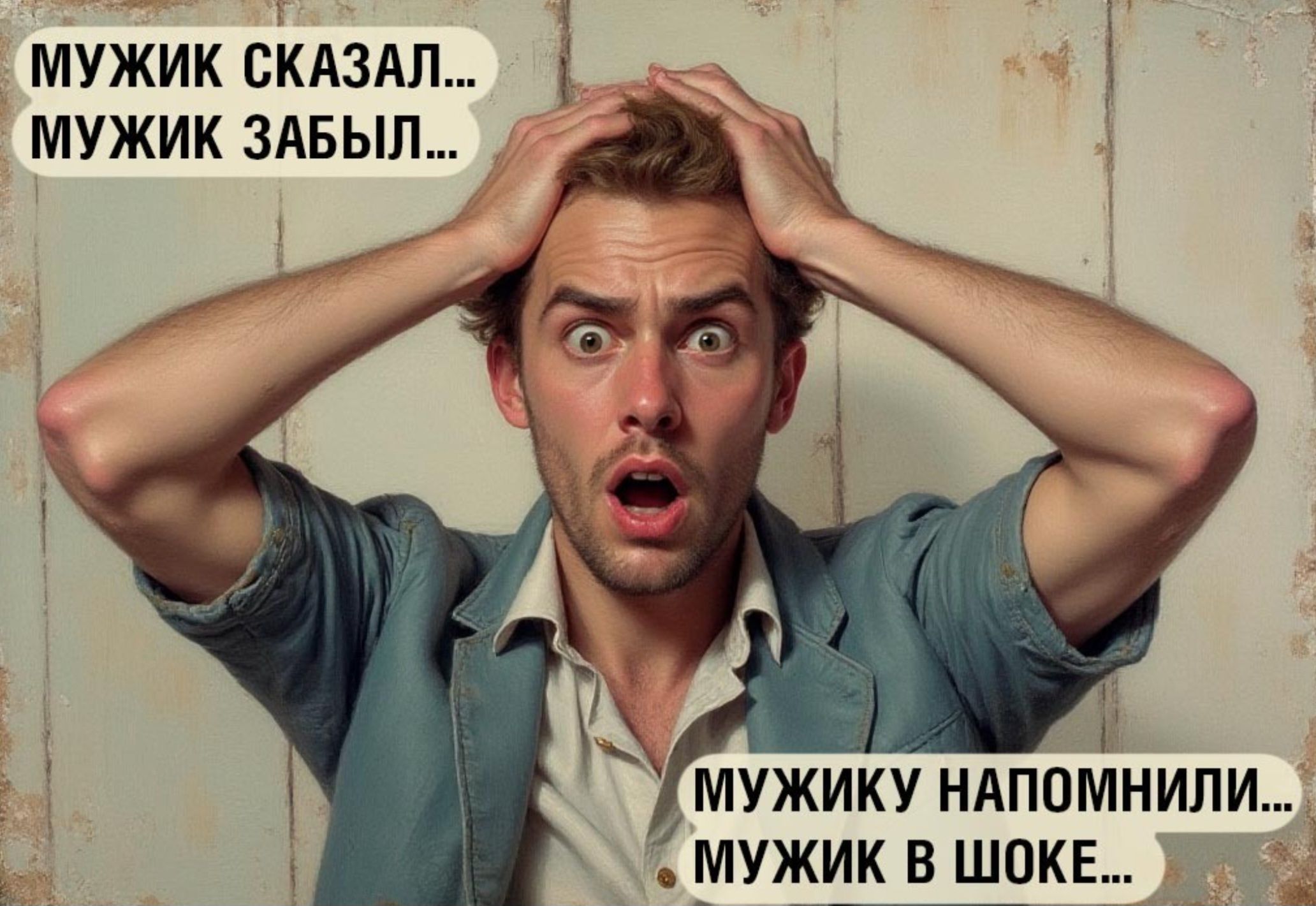 МУЖИК СКАЗАЛ... МУЖИК ЗАБЫЛ...
МУЖИКУ НАПОМИНИЛИ... МУЖИК В ШОКЕ...