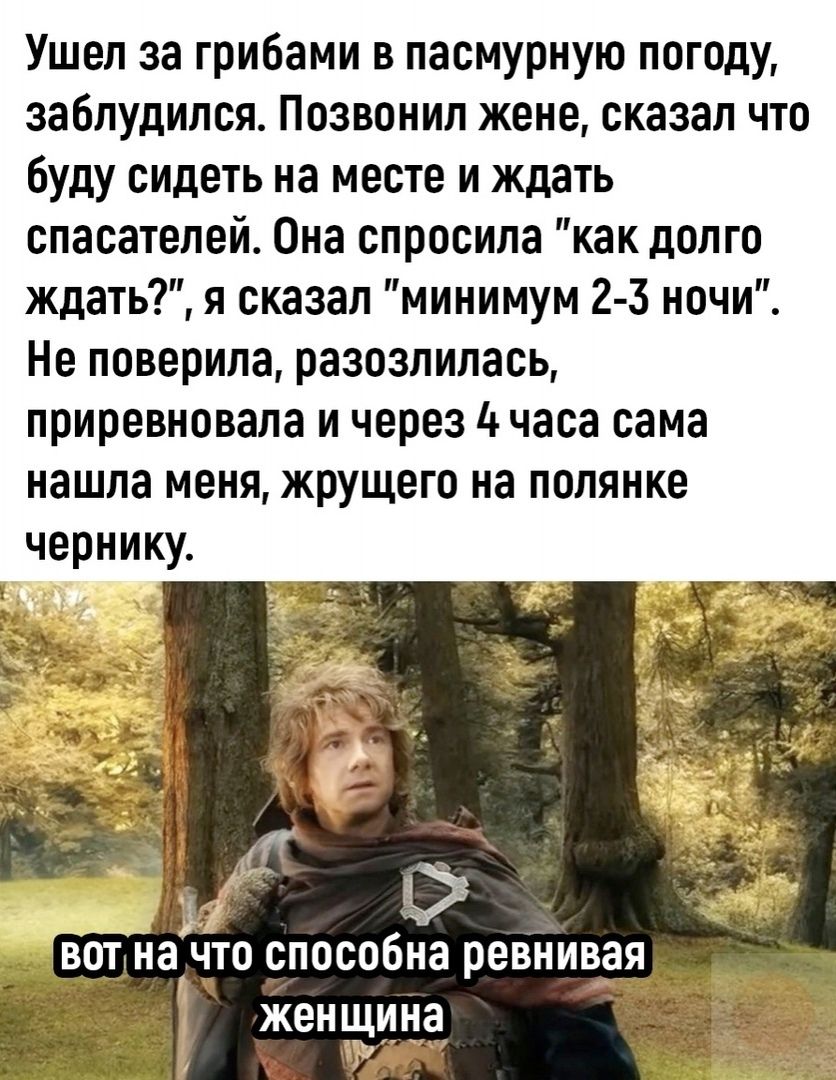 Ушел за грибами в пасмурную погоду, заблудился. Позвонил жене, сказал что буду сидеть на месте и ждать спасателя. Она спросила 