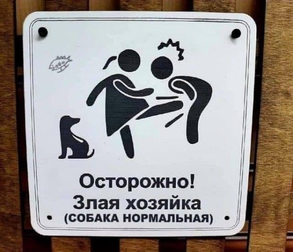 Осторожно! Злая хозяйка (собака нормальная)