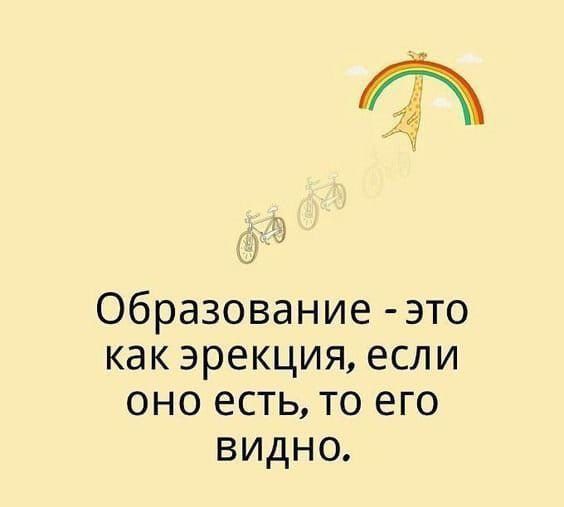 в к 7 Образование это как эрекция если оно есть то его видно