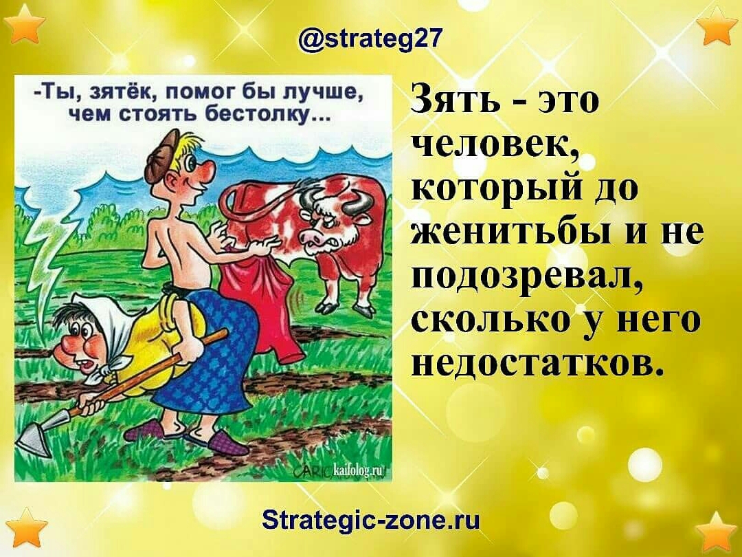 зтгасе927 Ты зятёк помог бы лучше ЗЯТЬ _ ЭТО чем ОТОЯТЬ бестолку человек _ который До женитьбы и не подозревал сколько у него недостатков Ыаіпвш зтгатеуіс гопежц