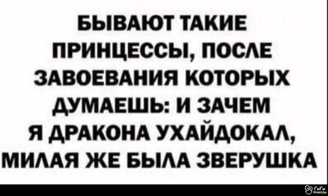 Бывают такие принцессы, после завоевания которых думаешь: и зачем я дракона ухайдокал, милая же была зверушка.