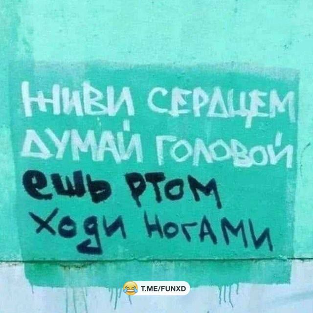 Ниви сердцем думай головой ешь ртом ходи ногами