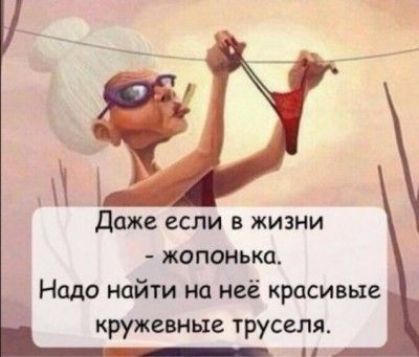 Н Даже если в жизни жопонька Надо найти на неё красивые кружевные труселя
