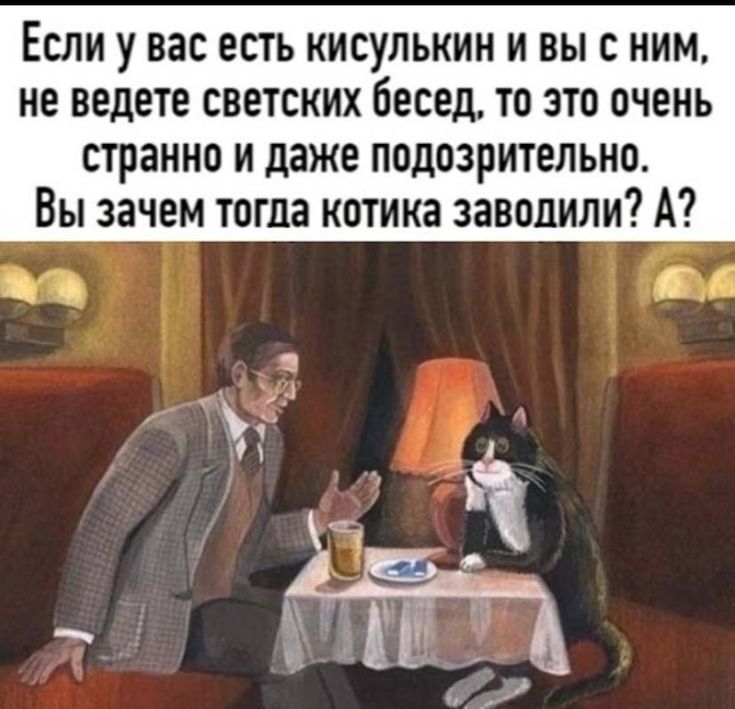 ЕСЛИ у ВЭС есть КИСУПЬКИИ И ВЫ С НИМ НЕ ведете СВЕТСКИХ бЕСЕд ТО ЭТВ 0ЧЕНЬ странно и даже подозрительно Вы зачем тогда котика заводили А