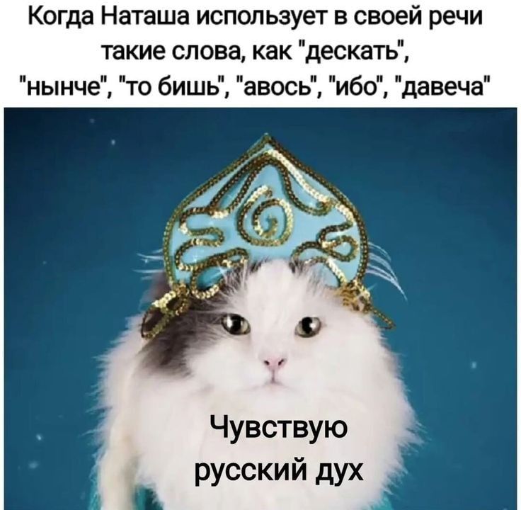Когда Наташа использует в своей речи такие слова как дескать нынче го бишь авось ибо давеча Чувствую русский дух