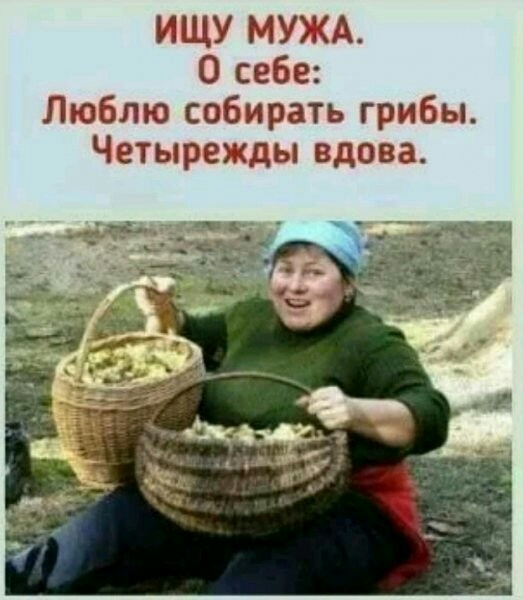 ИЩУ О себе Люблю собирать грибы Четырежды вдова