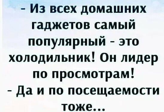 Из всех домашних гаджетов самый популярный это холодильник Он лидер по просмотрам Да и по посещаемости тоже