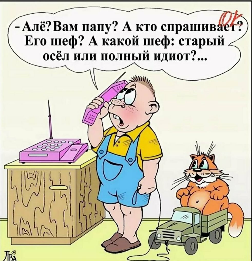 АлёВам папу А кто спрашив Его шеф А какой шеф старый осёл или полный идиот