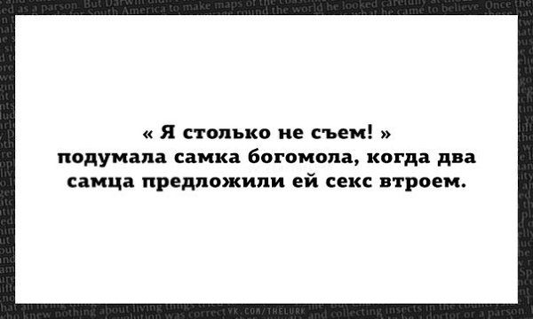 я столько не ьеи подумала самка богомола когда дп спиц предложили ей секс втроем