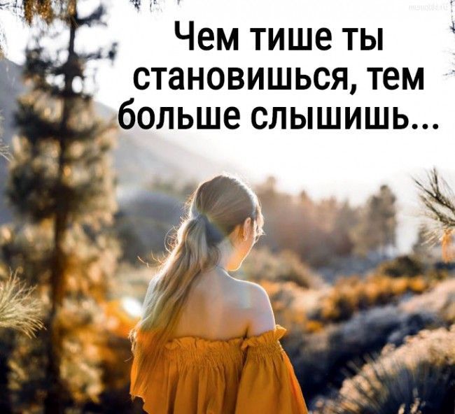 Чем тише ты становишься тем больше слышишь