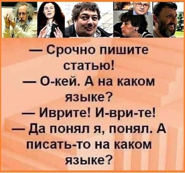 Срочно пишите статью О кей А на каком языке Иврите И ври те ы да понял я понял А писать то на каком языке