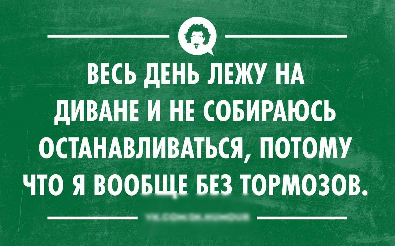 ВЕСЬ дЕНЬ ЛЕЖУ НА дИВАНЕ И НЕ СОБИРАЮСЬ ОСТАНАВЛИВАТЪСЯ ПОТОМУ ЧТО Я ВООБЩЕ  БЕЗ ТОРМОЗОВ - выпуск №1448072