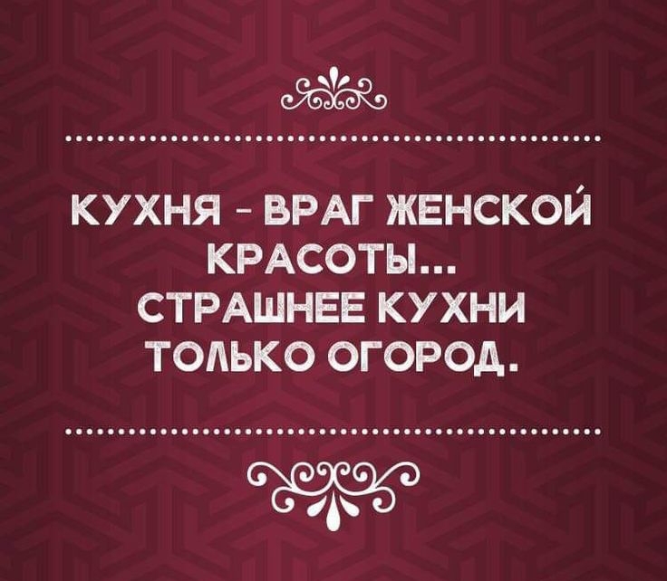 Кухня враг женской красоты страшнее кухни только огород картинки юмор