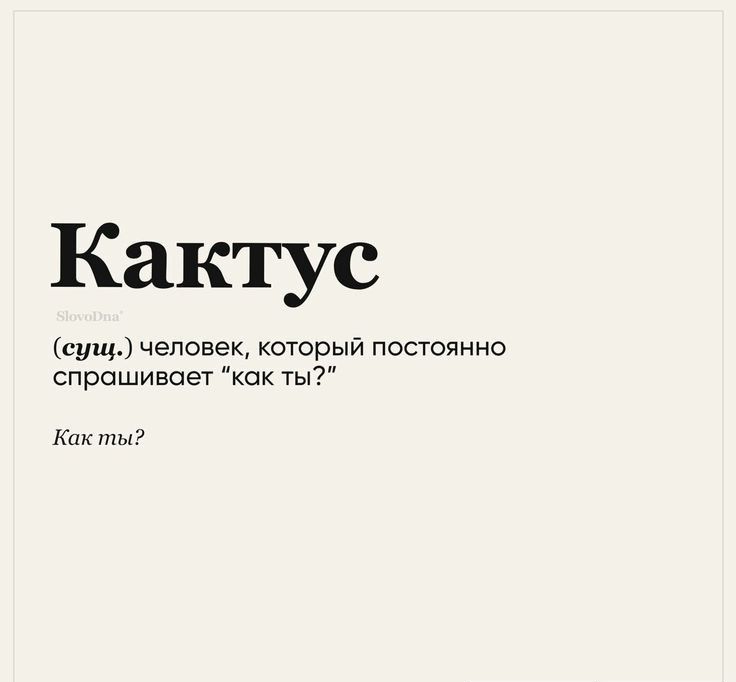 Кактус сущ человек который постоянно спрашивает как ты