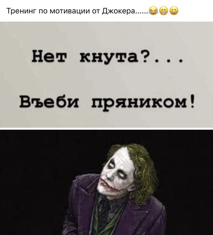 Тренинг пп мигивации от Джокера Нет кнута Въеби пряником