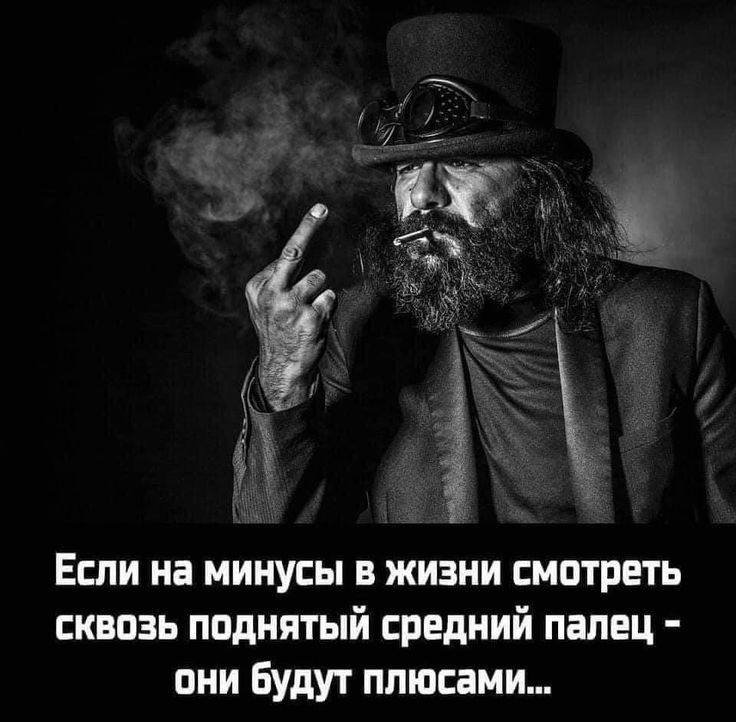 Если на минусы жизни смотреть сквозь поднятый средний палец пни Будут плюсами