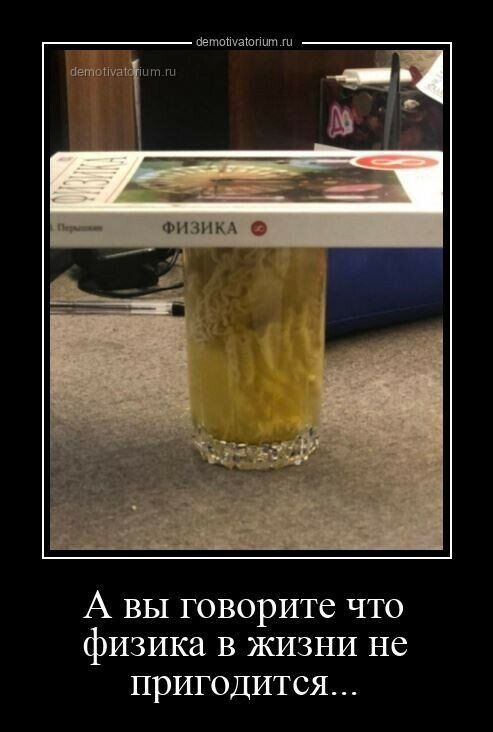 вещами А ВЫ Г ОВОРИТС ЧТО физика В ЖИЗНИ НС ПРИГОДИТСЯ