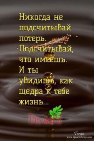 Никогда не Чо что иМЕшь И ты потерь _ ВИДИЩЗ как щгдраіітйв ЖИЗНЬ