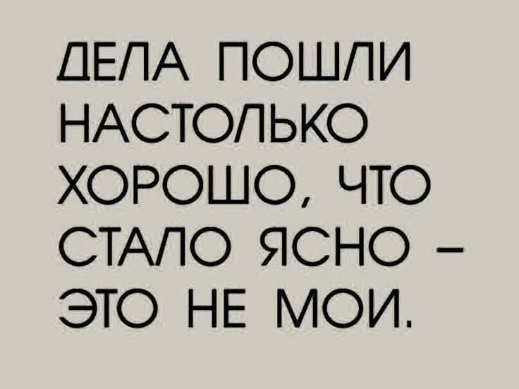 ДЕЛА ПОШЛИ НАСТОЛЬКО ХОРОШО ЧТО СТАЛО ЯСНО ЭТО НЕ МОИ