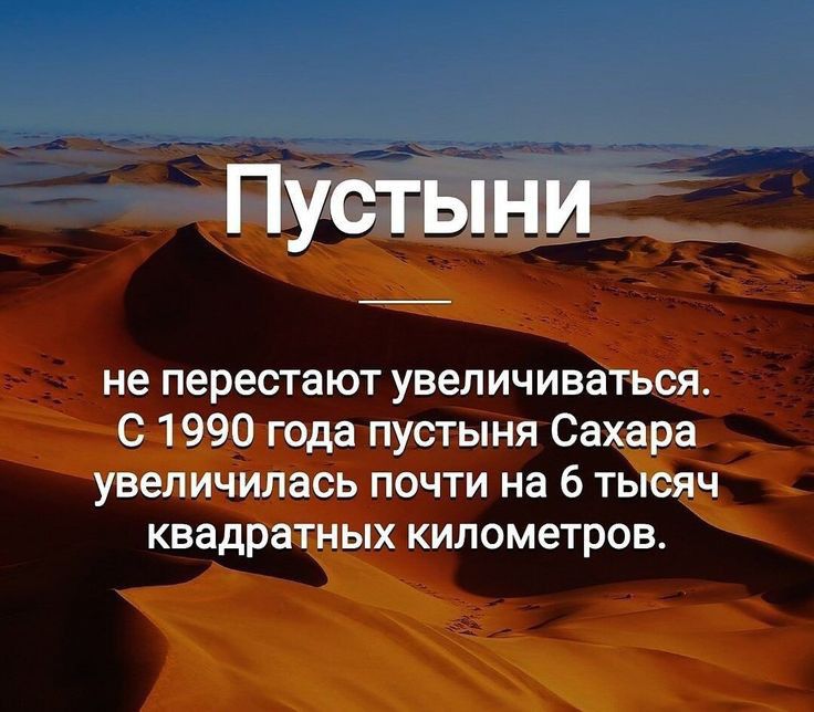 не перестают увеличиваться с 1990 года пустыня Сахара увеличилась почти на 6 тысяч квадратных километров