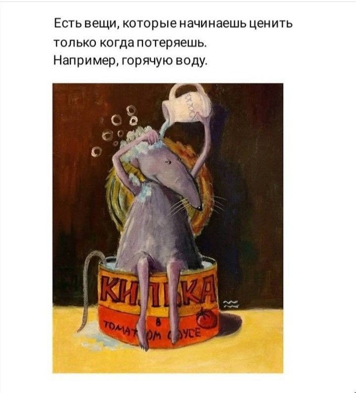 Есгь вещи которые начи аешь цен ить только когда потеряешь Например горячую воду