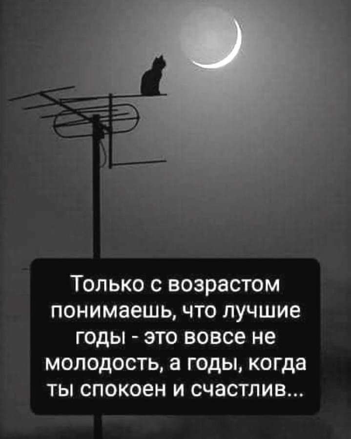 Только с возрастом понимаешь что лучшие годы это вовсе не молодость а годы когда ты спокоен и счастлив