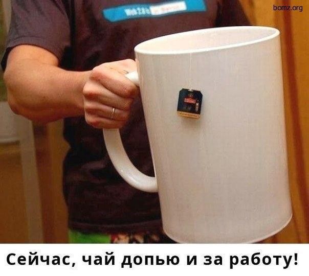 Сейчас чай допью и за работу