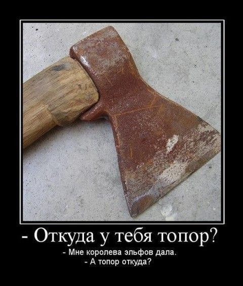 Откуда у тебя топор Ми квропевя эльфов дтн _ А топор откуда
