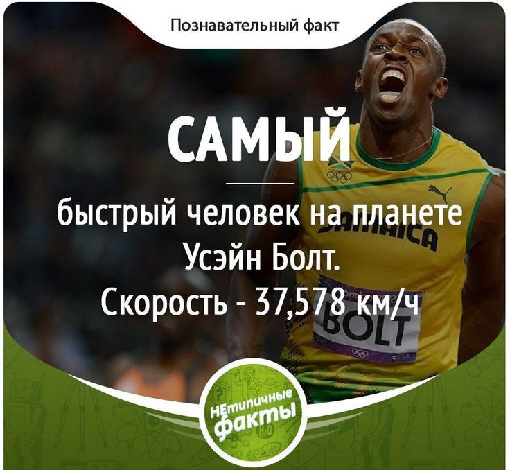 Позиаватепьныи Факт стаде быстрый человек на планете Усэйн Болт Скорость 37578 кмч