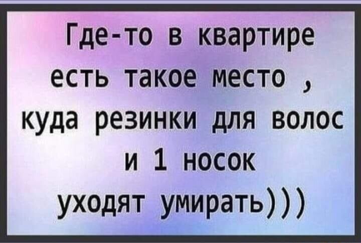 Где то в квартире есть такое место куда резинки для волос и 1 носок уходят умирать