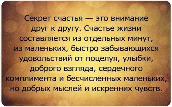 счастья это внимание друг к другу Счастье жизни авпяется ИЗ ОТДЕЛЬНЫХ МИНУТ маленьких бысгро забывающи удовольствий от поцелуя улыбки доброго взгляда сердечного имеита И беСЧИСПЕННЫХ мапе ых мыслей и искренних ч