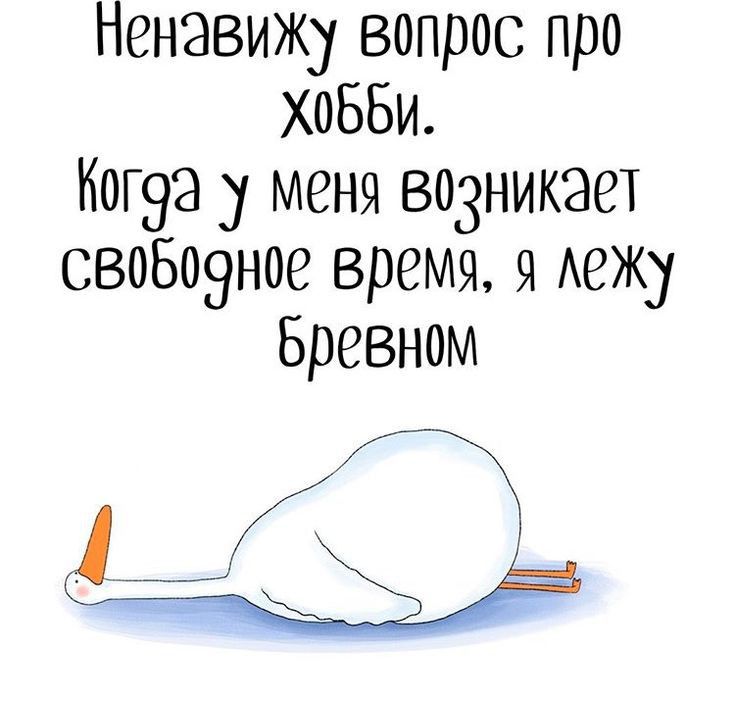 Ненавижу вопрос про ХОББИ Когээ меня возникает свобоэное время я Аеж3 Бревном Й